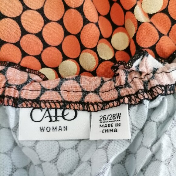 Cato Womens Multicolor Round Keyhole Neck Circle Print Blouse Top Size 26/28W - Picture 5 of 7
